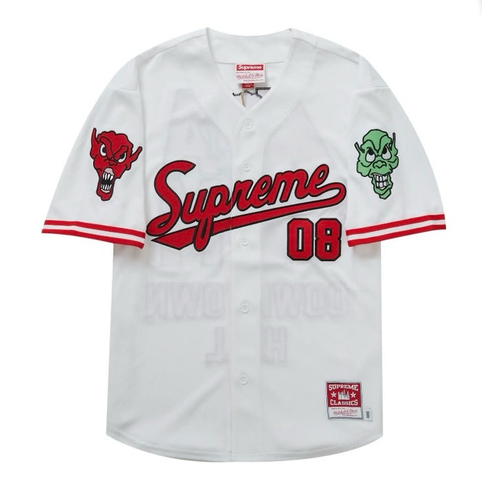 Supreme Mitchell & Ness Downtown Hell Baseball Jersey White