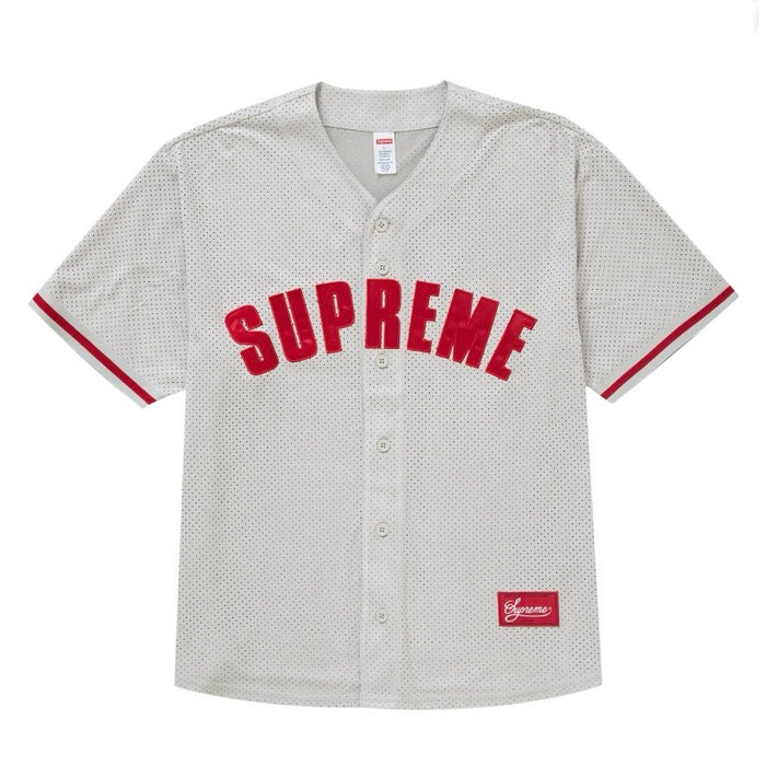 Supreme Ultrasuede Mesh Baseball Jersey Grey