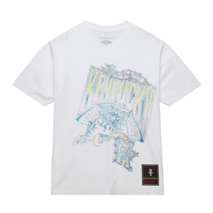 Travis Scott x Mitchell & Ness Kentucky Wildcats Hand-Drawn Tee White