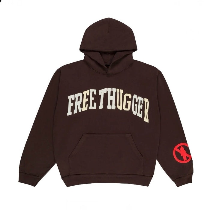 Travis Scott x Cactus Plant Flea Market "Free Thugger" Hoodie Brown