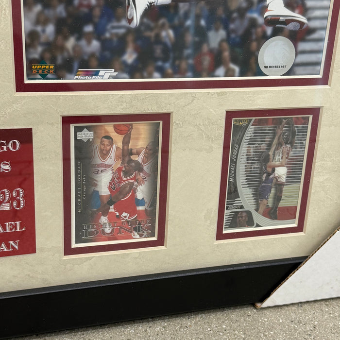 Michael Jordan Chicago Bulls Sports Memorabilia with 4 Trading Cards Black Frame 2