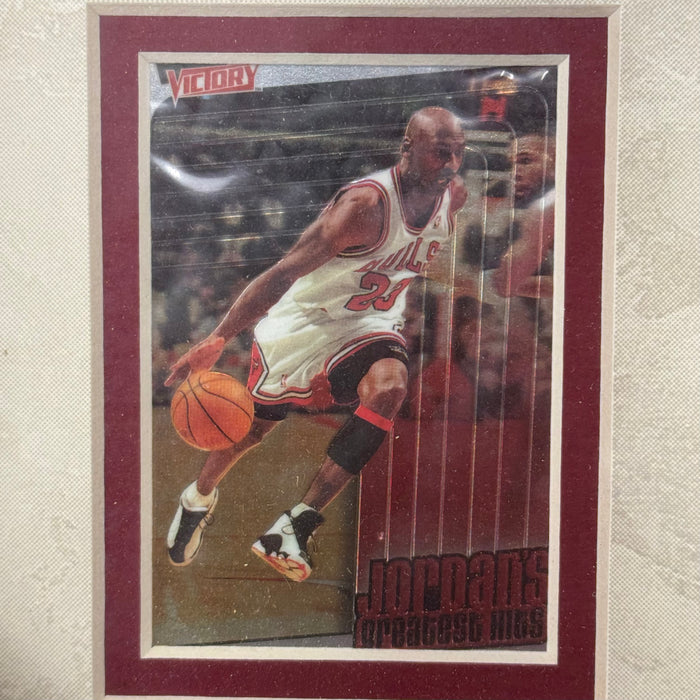 Michael Jordan Chicago Bulls Sports Memorabilia with 4 Trading Cards Black Frame 2