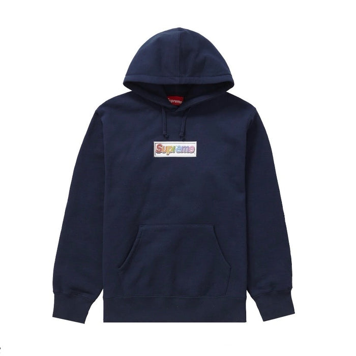 Supreme Bling Box Logo Hooded Sweatshirt Navy