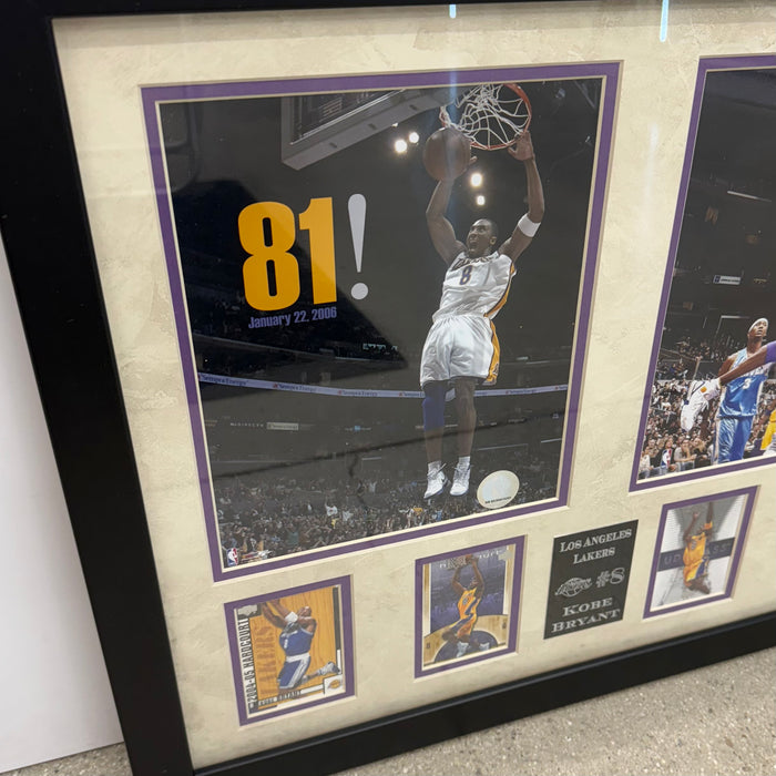 Kobe Bryant Lakers 81 Points Sports Memorabilia with 4 Trading Cards