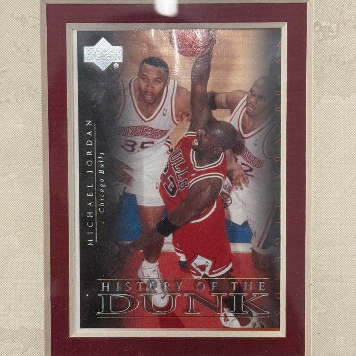 Michael Jordan Chicago Bulls Sports Memorabilia with 4 Trading Cards Black Frame 2