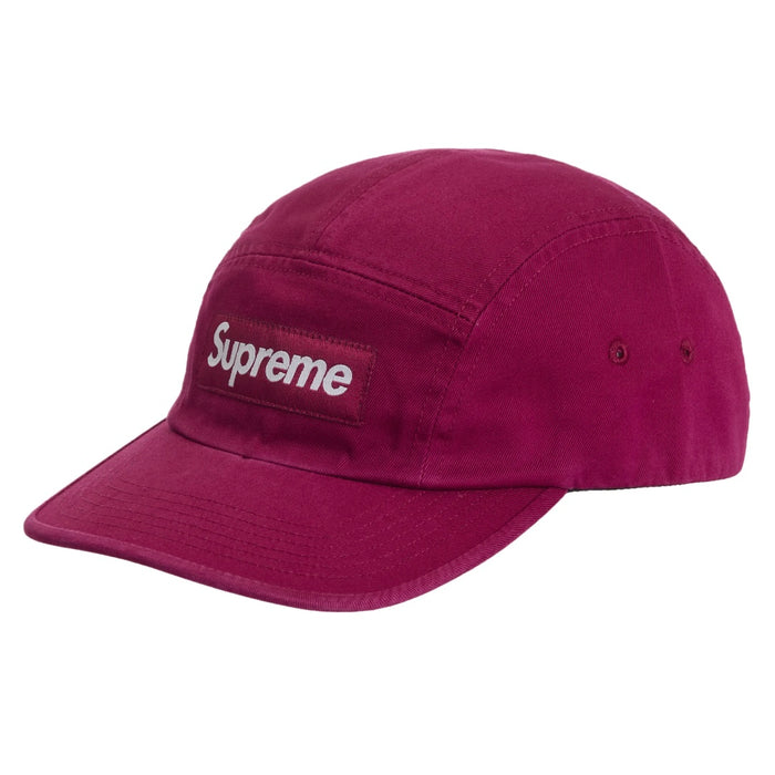 Supreme Washed Chino Twill Camp Cap (FW24) Cranberry