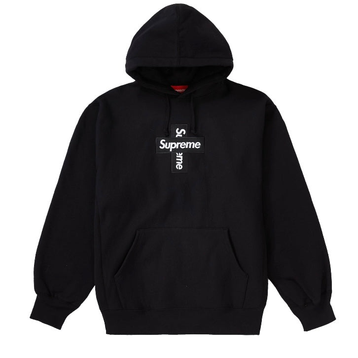 Supreme Box Logo Raised Letters Hoodie Black Hooded Sweatshirt Size Large