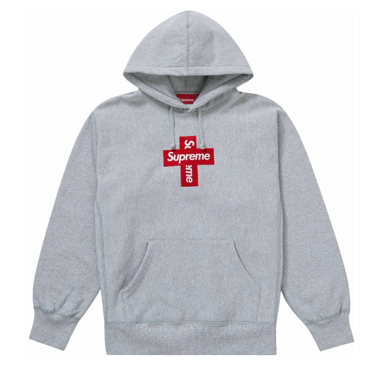 Supreme Cross Box Logo Hooded Sweatshirt 'Heather Grey' — United Kicks